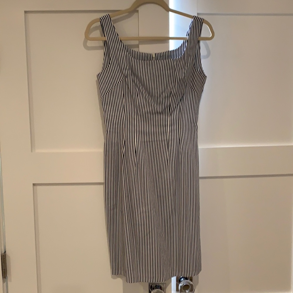Navy and white stripe dress
